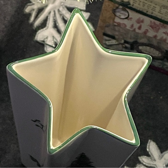 Spode Made in England Star-Shaped Christmas Tree Vase S3324-A1 Back Approx 6.75" - Picture 5 of 16